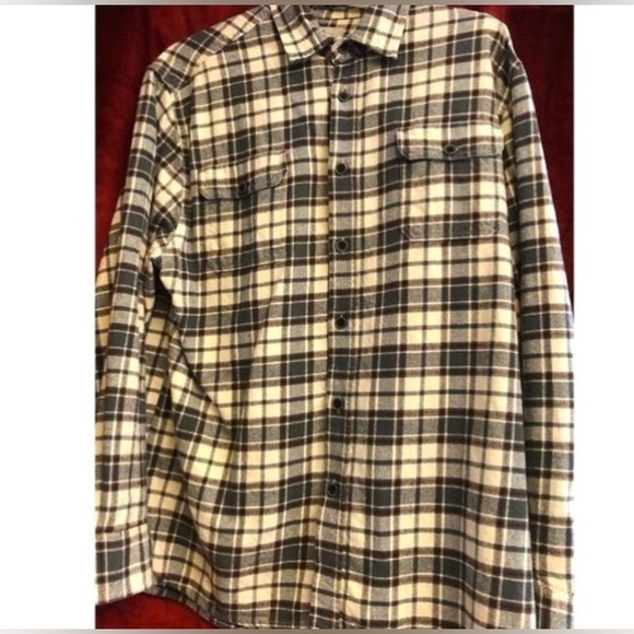 Jachs Other - Jachs Men’s Cream Gray Plaid Button Down Flannel Shirt - Size L - Large
